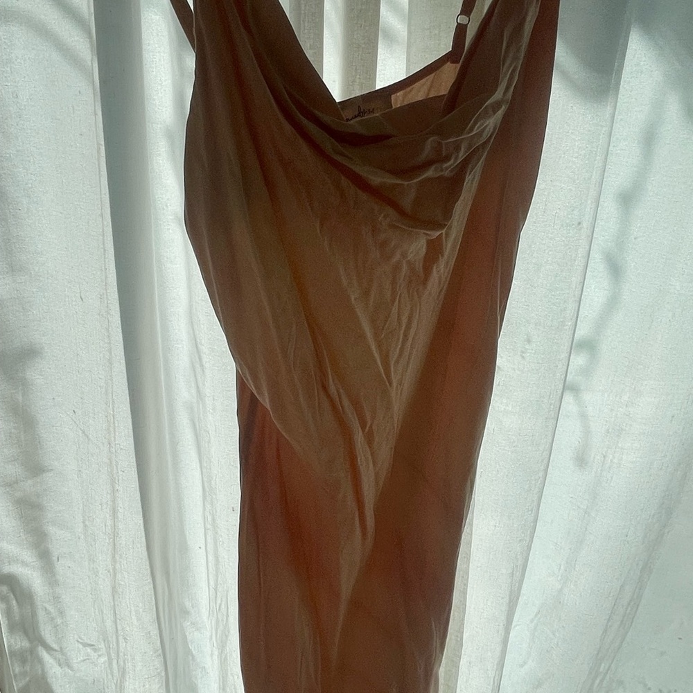 Elegant Tan Sleeveless Dress